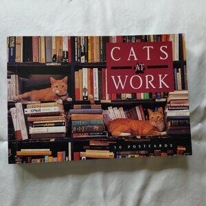 Cats at Work postcard book 30 full color postcards of cats in charming poses